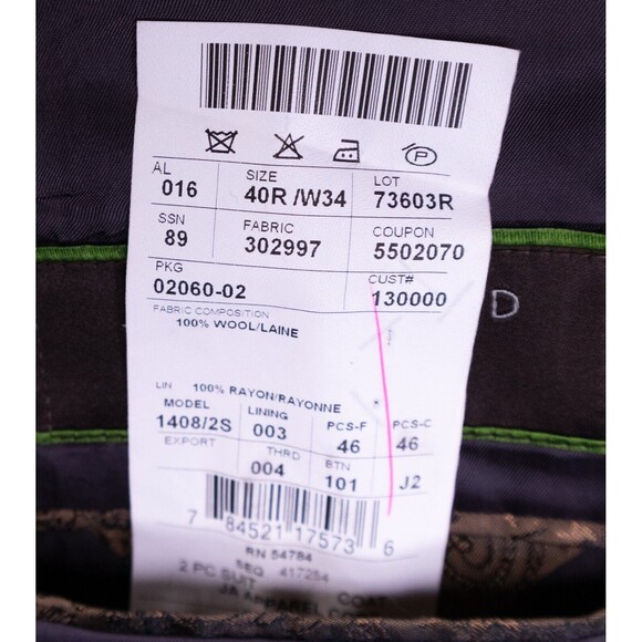 Joseph Abboud Mens Solid 3 Button Blazer Grey Wool Size 40 Regular - Picture 14 of 15